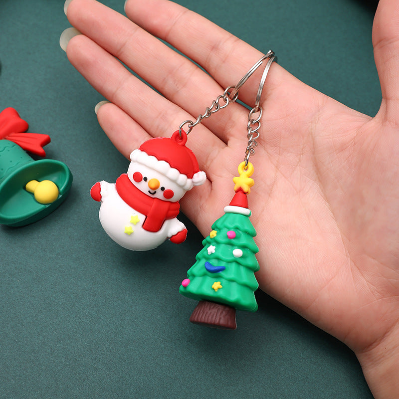 Wholesale Cartoon PV Christmas Keychain